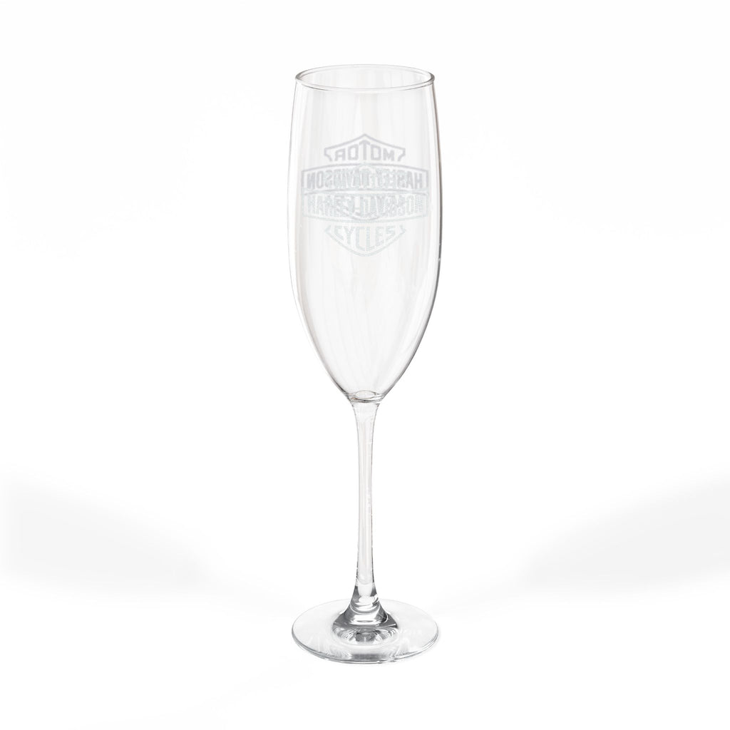 Harley Davidson Engraved Champagne Flute