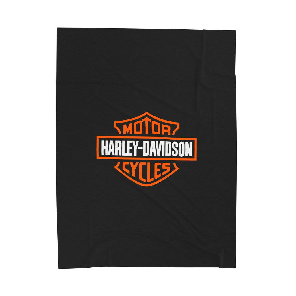 Harley Davidson Velveteen Plush Blanket, Bed Cover Throw