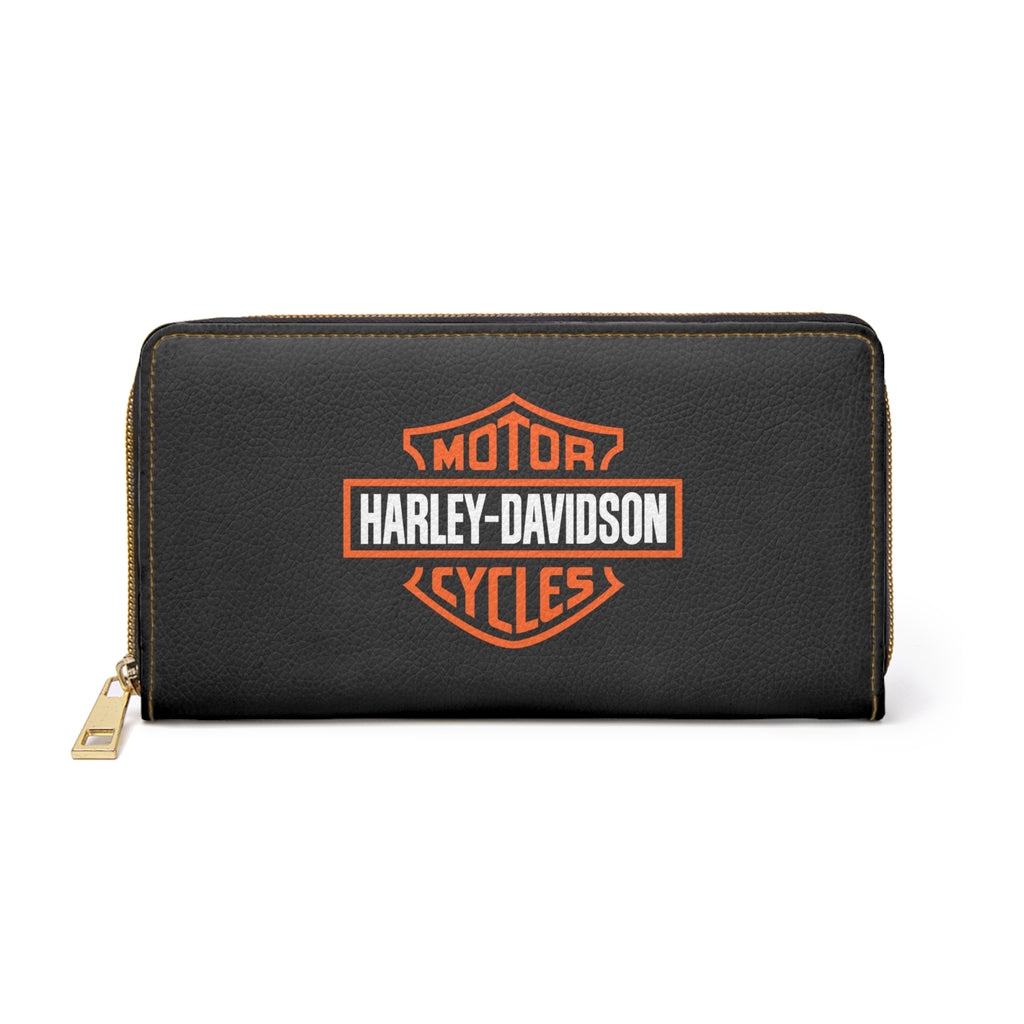 Harley Davidson Zipper Wallet Faux Leather Slim Pocket