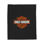 Harley Davidson Velveteen Plush Blanket, Bed Cover Throw