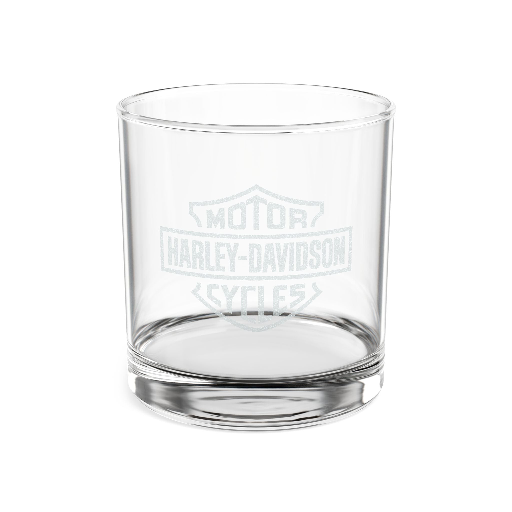 Harley Davidson Whiskey Glass Engraved 10.5oz Heavy Base