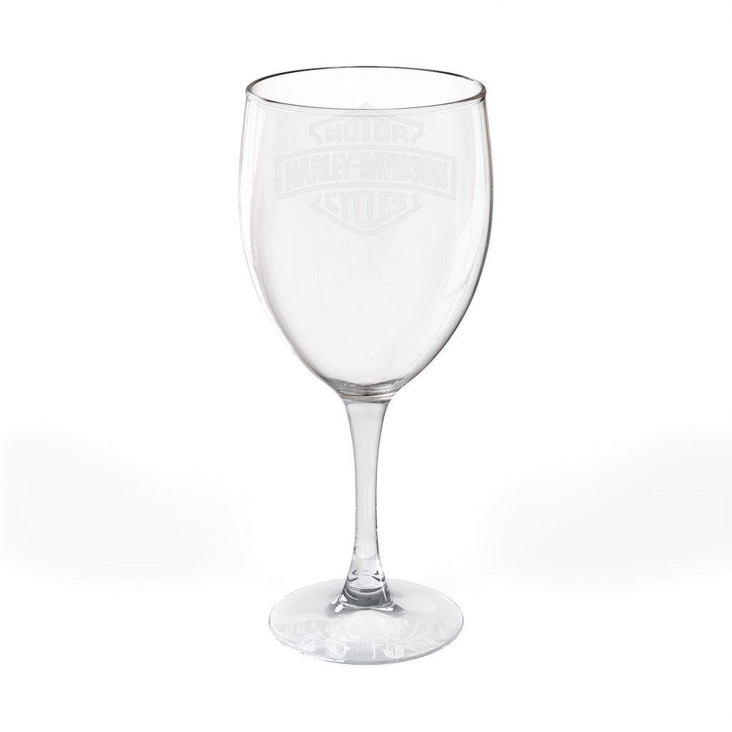 Harley Davidson Engraved Wine Glass