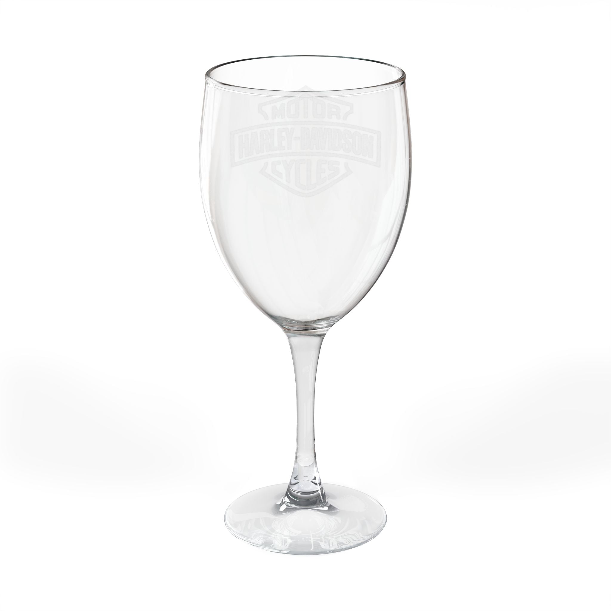 Harley Davidson Engraved Wine Glass