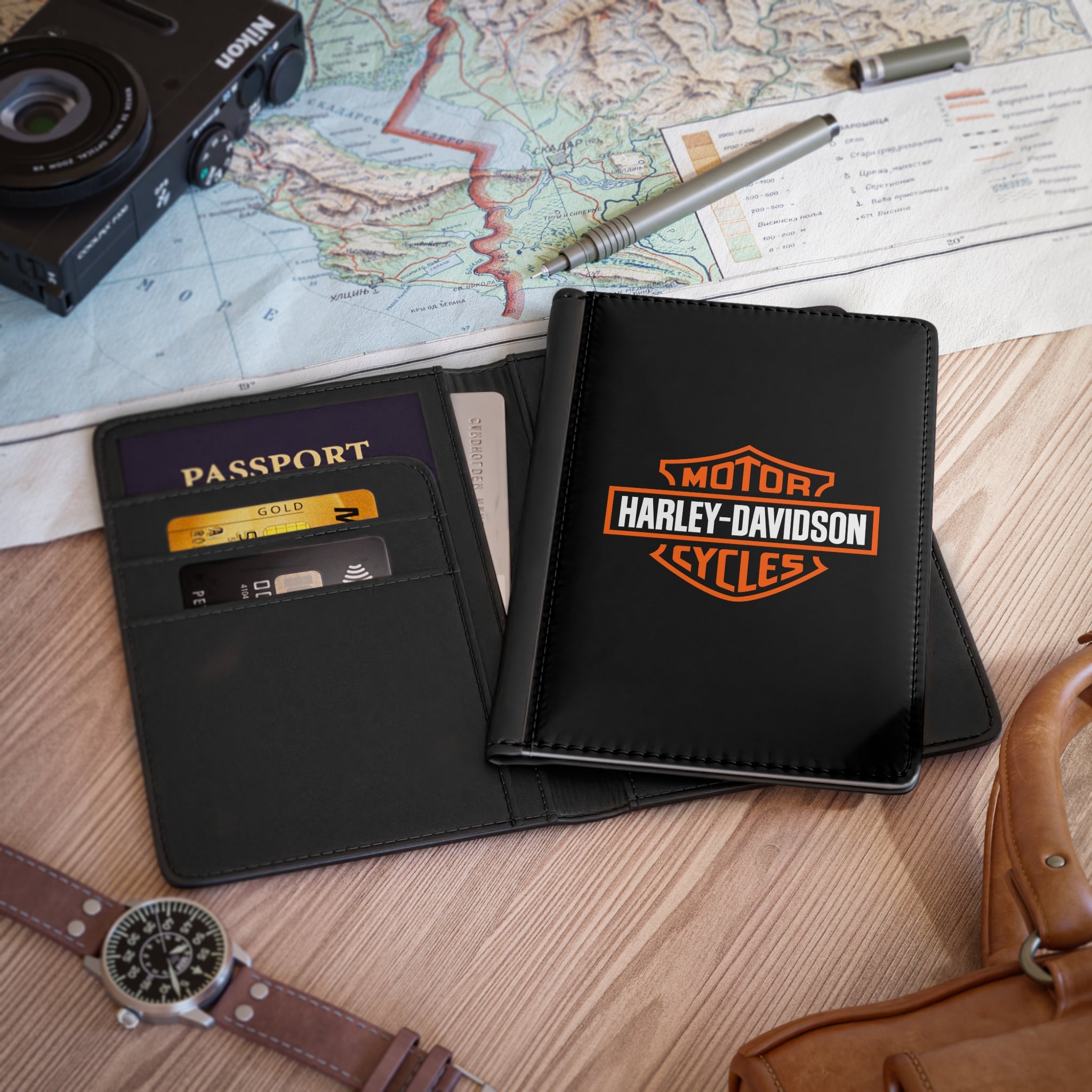 Harley Davidson Passport Cover, Travel Wallet